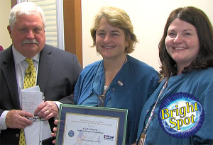Dean Larson, Capt., USN (Ret.), Employer Support of the Guard and Reserve, Cindi Schwartz, Memorial R.N., PACU/OSC/Pain Center Director and Kris Geissler-Wright, R.N.