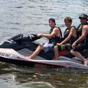 Brock Meister at the lake with friends